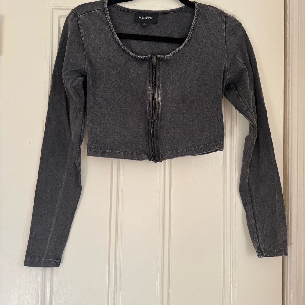 MINKPINK Charcoal Cropped Jacket